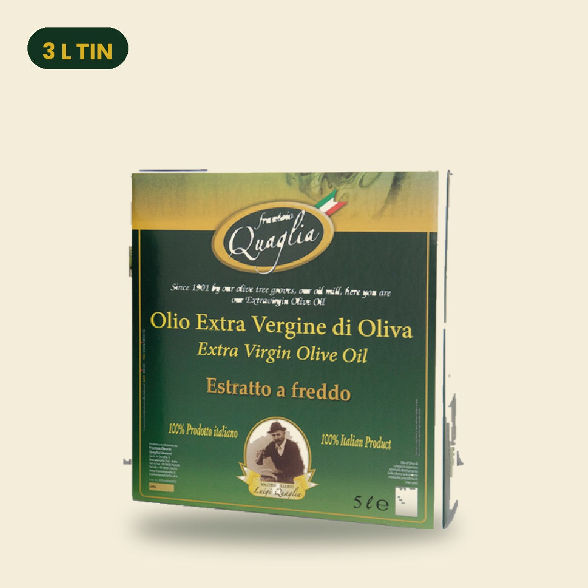 Quaglia Olive Oil — 3 L Tin